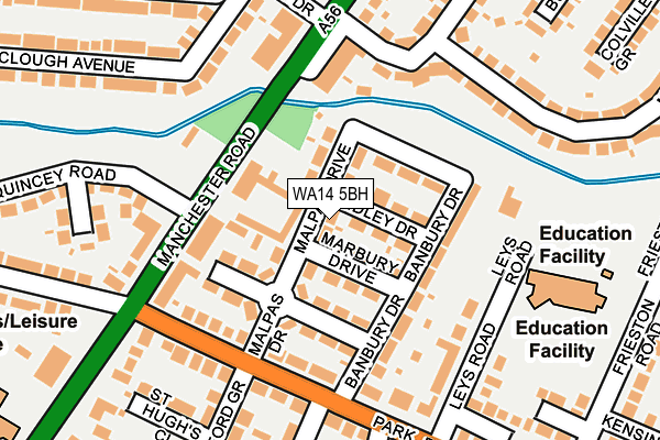 WA14 5BH map - OS OpenMap – Local (Ordnance Survey)