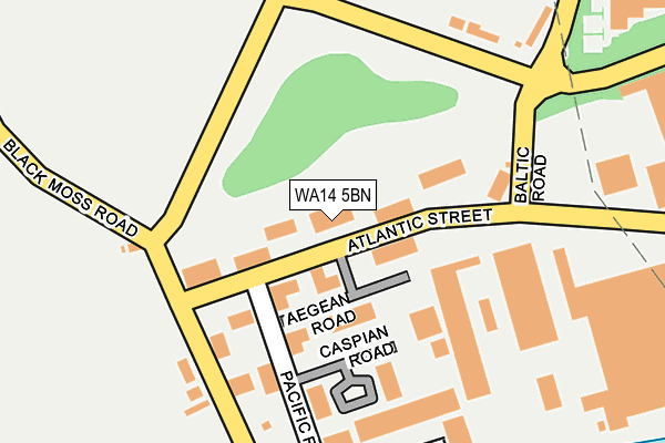 WA14 5BN map - OS OpenMap – Local (Ordnance Survey)