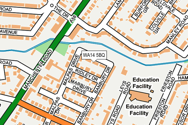 WA14 5BQ map - OS OpenMap – Local (Ordnance Survey)