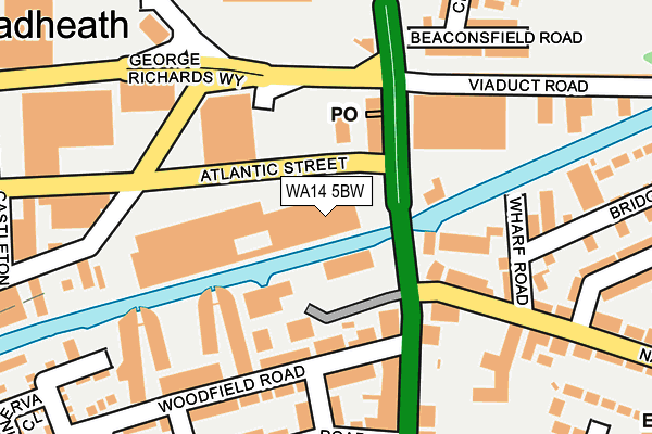 WA14 5BW map - OS OpenMap – Local (Ordnance Survey)