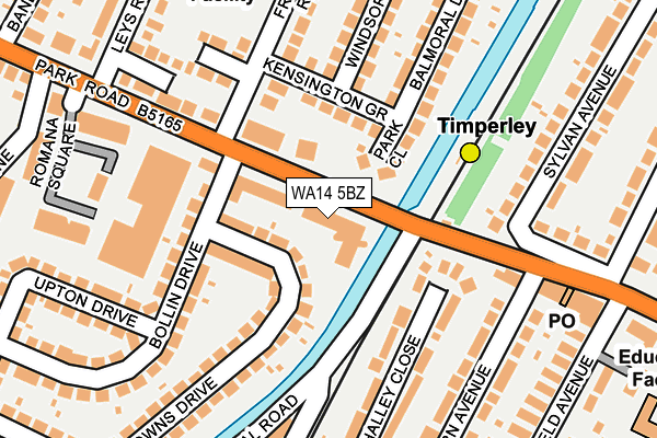 WA14 5BZ map - OS OpenMap – Local (Ordnance Survey)