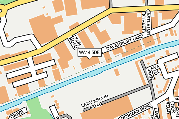 WA14 5DE map - OS OpenMap – Local (Ordnance Survey)