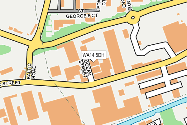 WA14 5DH map - OS OpenMap – Local (Ordnance Survey)