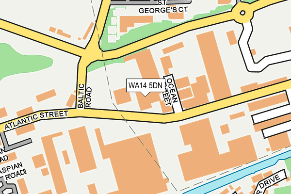WA14 5DN map - OS OpenMap – Local (Ordnance Survey)