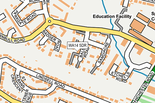 WA14 5DR map - OS OpenMap – Local (Ordnance Survey)