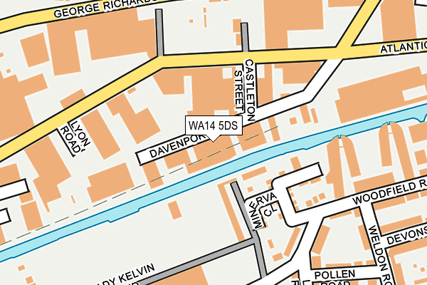 WA14 5DS map - OS OpenMap – Local (Ordnance Survey)