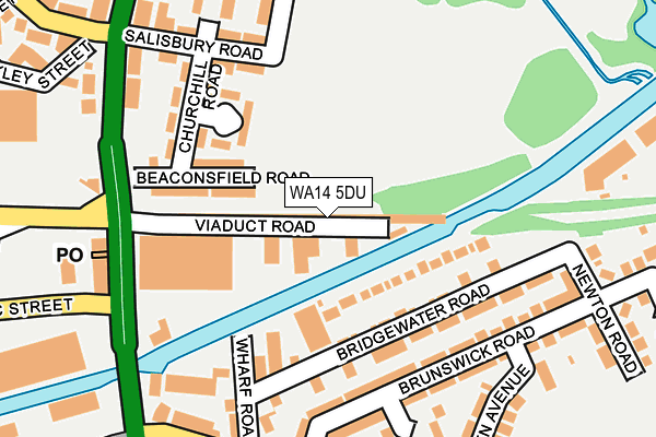 WA14 5DU map - OS OpenMap – Local (Ordnance Survey)