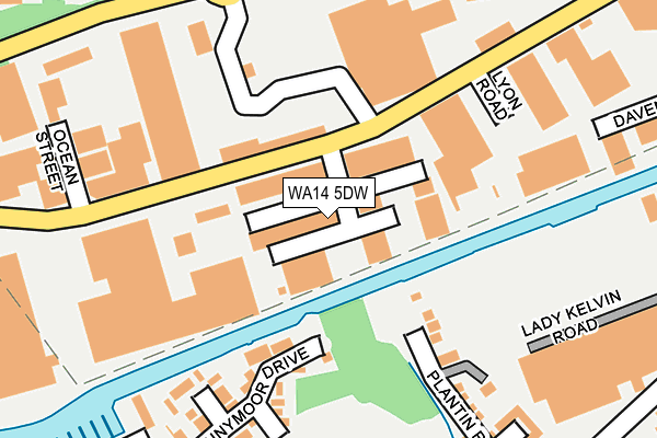 WA14 5DW map - OS OpenMap – Local (Ordnance Survey)