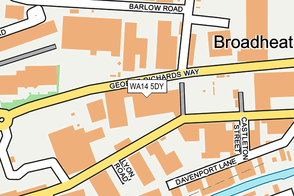 WA14 5DY map - OS OpenMap – Local (Ordnance Survey)