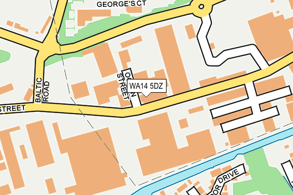 WA14 5DZ map - OS OpenMap – Local (Ordnance Survey)