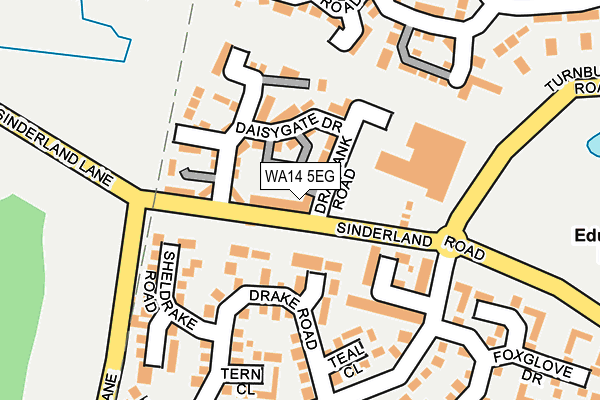 WA14 5EG map - OS OpenMap – Local (Ordnance Survey)