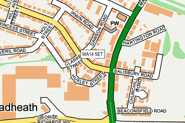 WA14 5ET map - OS OpenMap – Local (Ordnance Survey)