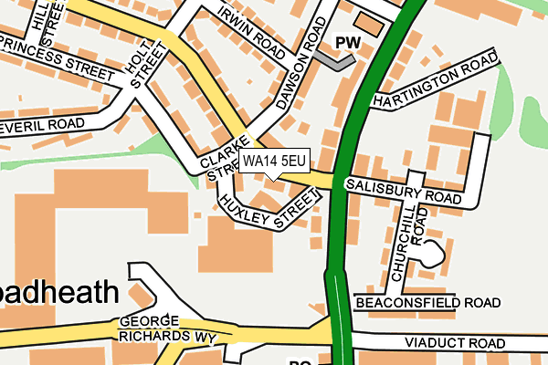 WA14 5EU map - OS OpenMap – Local (Ordnance Survey)