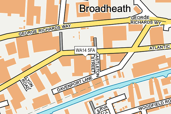 WA14 5FA map - OS OpenMap – Local (Ordnance Survey)