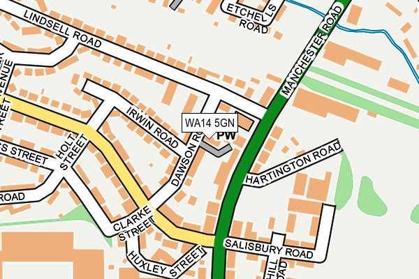 WA14 5GN map - OS OpenMap – Local (Ordnance Survey)