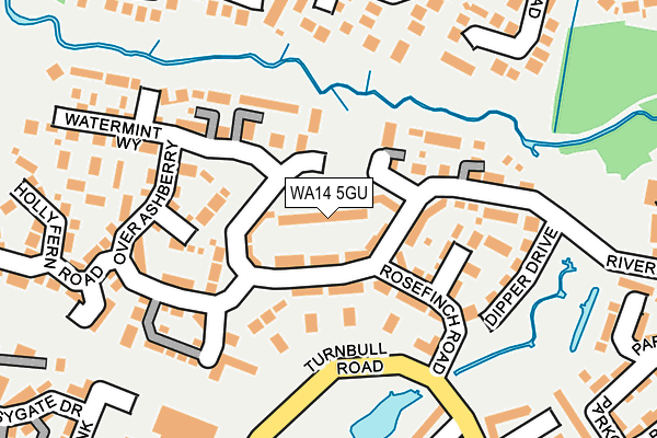 WA14 5GU map - OS OpenMap – Local (Ordnance Survey)
