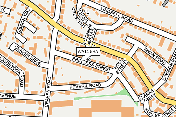 WA14 5HA map - OS OpenMap – Local (Ordnance Survey)
