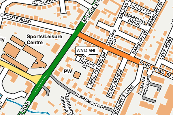 WA14 5HL map - OS OpenMap – Local (Ordnance Survey)