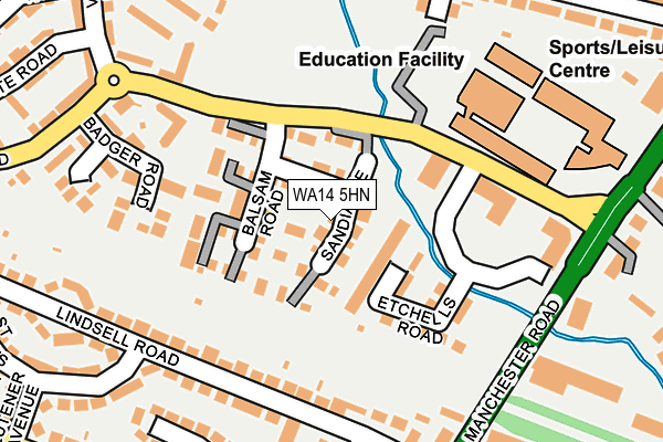 WA14 5HN map - OS OpenMap – Local (Ordnance Survey)