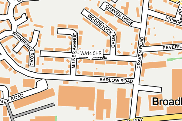 WA14 5HR map - OS OpenMap – Local (Ordnance Survey)