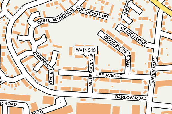 WA14 5HS map - OS OpenMap – Local (Ordnance Survey)