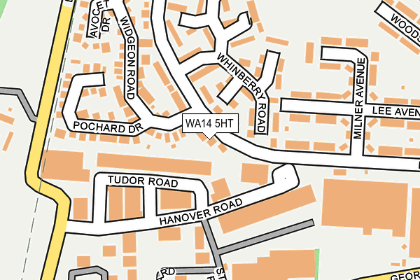 WA14 5HT map - OS OpenMap – Local (Ordnance Survey)