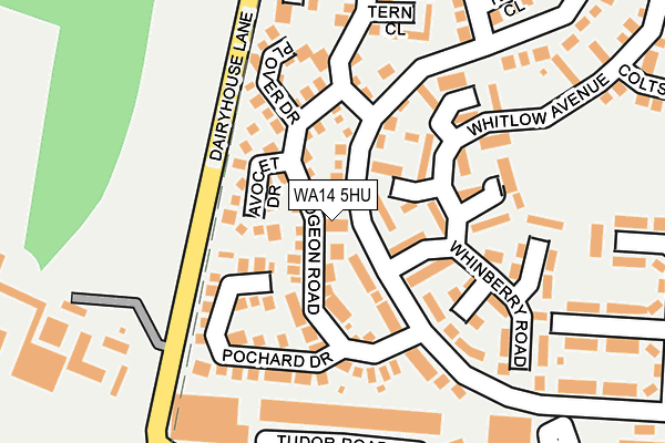 WA14 5HU map - OS OpenMap – Local (Ordnance Survey)