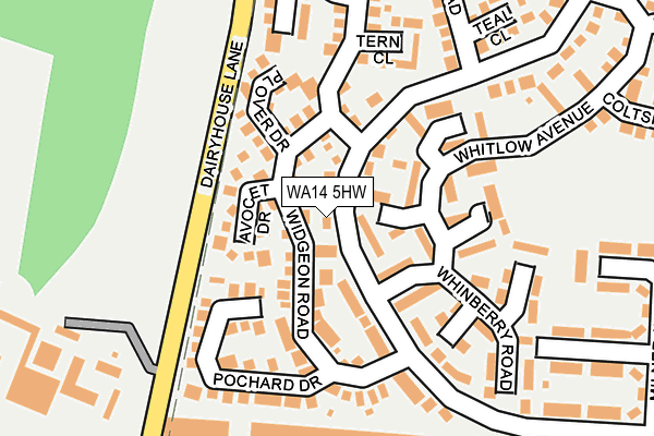 WA14 5HW map - OS OpenMap – Local (Ordnance Survey)
