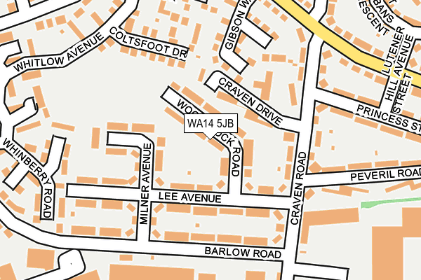 WA14 5JB map - OS OpenMap – Local (Ordnance Survey)