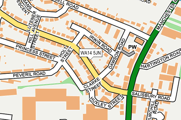 WA14 5JN map - OS OpenMap – Local (Ordnance Survey)