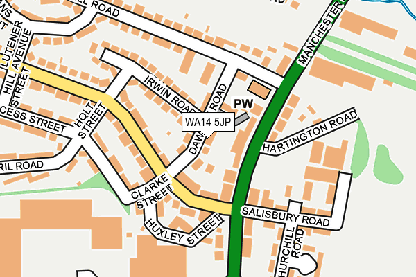 WA14 5JP map - OS OpenMap – Local (Ordnance Survey)