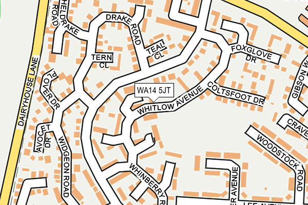 WA14 5JT map - OS OpenMap – Local (Ordnance Survey)