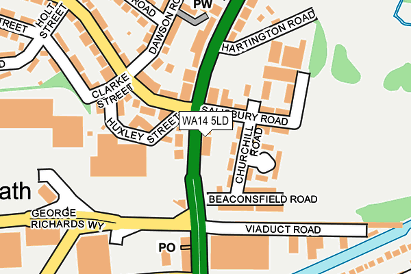 WA14 5LD map - OS OpenMap – Local (Ordnance Survey)