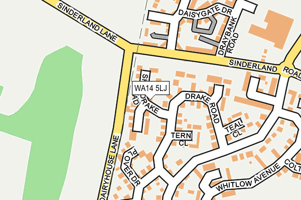 WA14 5LJ map - OS OpenMap – Local (Ordnance Survey)
