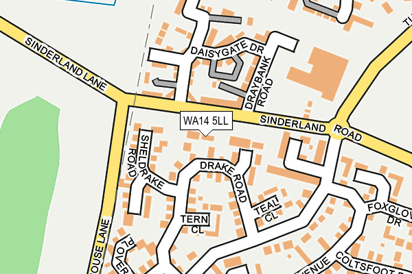 WA14 5LL map - OS OpenMap – Local (Ordnance Survey)