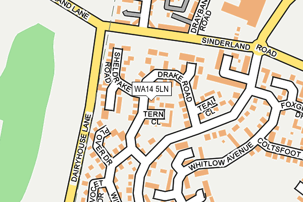WA14 5LN map - OS OpenMap – Local (Ordnance Survey)