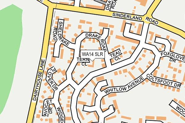 WA14 5LR map - OS OpenMap – Local (Ordnance Survey)