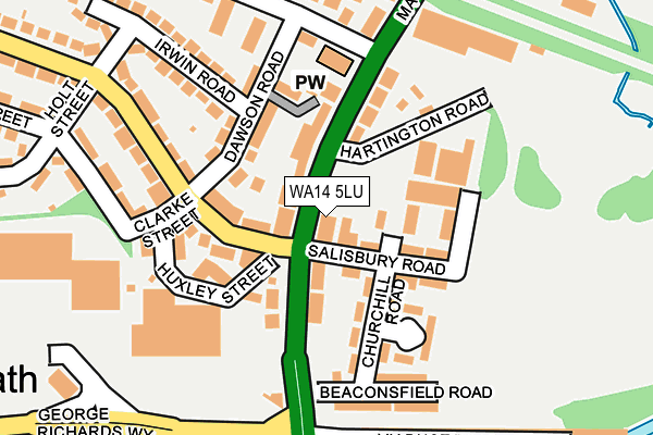 WA14 5LU map - OS OpenMap – Local (Ordnance Survey)