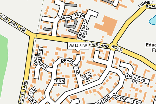 WA14 5LW map - OS OpenMap – Local (Ordnance Survey)