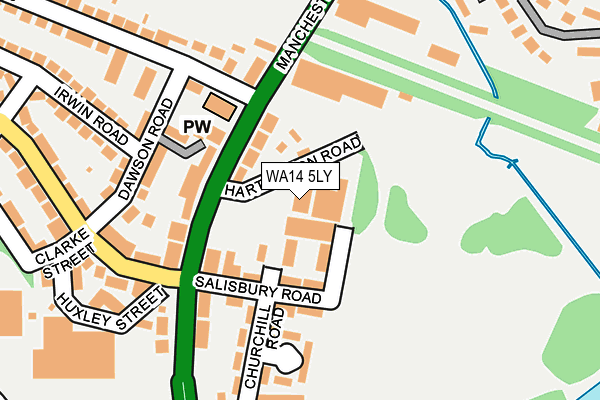 WA14 5LY map - OS OpenMap – Local (Ordnance Survey)