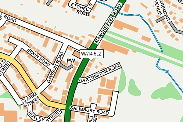 WA14 5LZ map - OS OpenMap – Local (Ordnance Survey)