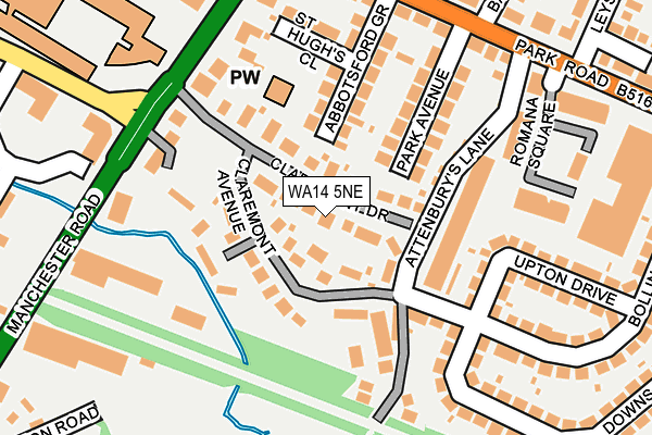 WA14 5NE map - OS OpenMap – Local (Ordnance Survey)
