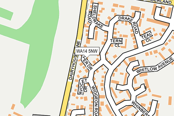 WA14 5NW map - OS OpenMap – Local (Ordnance Survey)