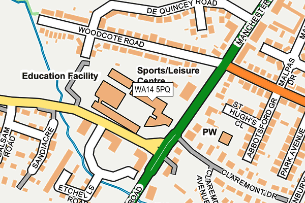 WA14 5PQ map - OS OpenMap – Local (Ordnance Survey)