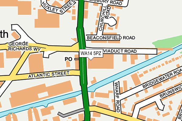 WA14 5PZ map - OS OpenMap – Local (Ordnance Survey)