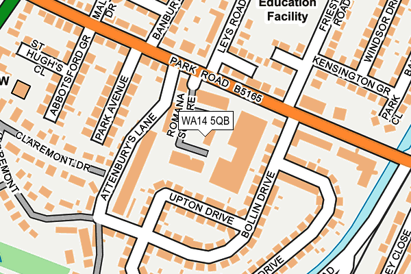 WA14 5QB map - OS OpenMap – Local (Ordnance Survey)