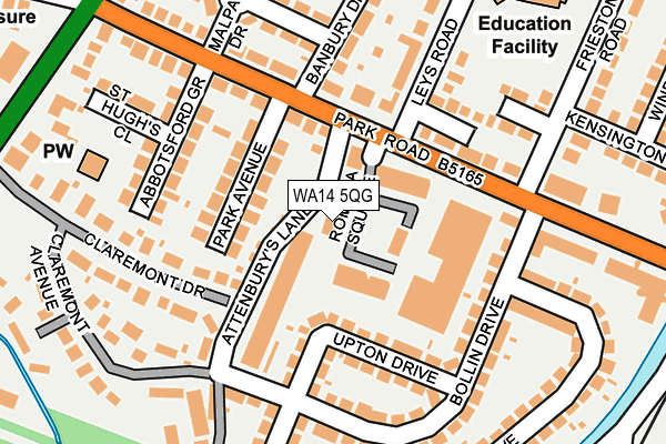 WA14 5QG map - OS OpenMap – Local (Ordnance Survey)
