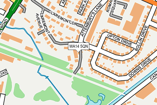 WA14 5QN map - OS OpenMap – Local (Ordnance Survey)