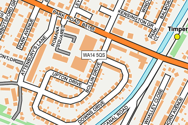 WA14 5QS map - OS OpenMap – Local (Ordnance Survey)
