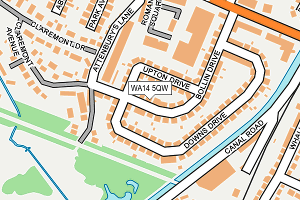 WA14 5QW map - OS OpenMap – Local (Ordnance Survey)